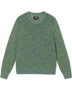 maglione 2 tone loose uomo verde in cotone