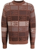 maglione con logo uomo marrone