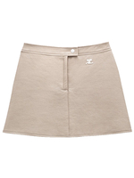 mini gonna vinyl donna grigia in cotone