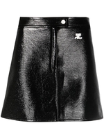 mini gonna vinyl donna nera in cotone