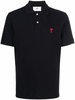 polo ami de coeur uomo nera in cotone