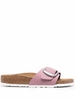 sandali madrid big buckle donna rosa in pelle