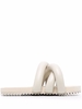 sandali tyre slide unisex beige in pelle vegana