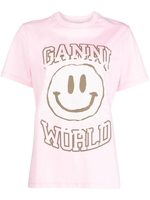 t-shirt basic jersey smiley donna rosa in cotone