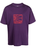 t-shirt big logo uomo viola in cotone