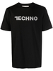 t-shirt techno uomo nera in cotone