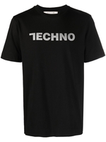 t-shirt techno uomo nera in cotone