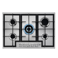 Aeg hgb75400sm piano gas 75 cm - 5 bruciatori gas - 1 bruciatore wok tripla corona - Incasso Elettrodomestici