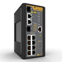 Allied Telesis Industrial managed PoE+ switch,  8 x 10/100/1000TX PoE+ ports and 2 x 100/1000X SFP combo Networking Informatica
