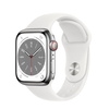 Apple apple watch series 8 gps + cellular 41mm silver stainless steel case with white sport band - regular Series 8 GPS + Cellular 41mm Silver Stainless Steel Case with White Sport Band - Regular Smartwatch Telefonia