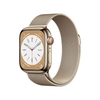 Apple series 8 gps + cellular 41mm gold stainless steel case with gold milanese loop m Series 8 GPS + Cellular 41mm Gold Stainless Steel Case with Gold Milanese Loop Smartwatch Telefonia