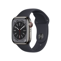 Apple Series 8 GPS + Cellular 41mm Graphite Stainless Steel Case with Midnight Sport Band - Regular Smartwatch Telefonia
