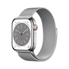Apple Series 8 GPS + Cellular 45mm Silver Stainless Steel Case with Silver Milanese Loop Smartwatch Telefonia