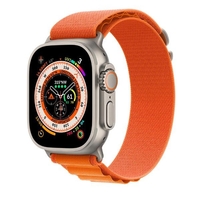 Apple ultra gps + cellular,  49mm titanium case with orange alpine loop - large mqfm3ty Ultra GPS + Cellular,  49mm Titanium Case with Orange Alpine Loop - Large Smartwatch Telefonia