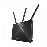 Asus router gigabit wireless 4g-ax56 dual-band wif6 2x2 ax1800 lte cat.6 300mbps,  ca Networking Informatica