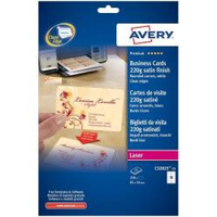 Avery Biglietti da visita con angoli arrotondati,  bianchi patinati,  stampabili fronte/retro,  gr.220 Materiale di consumo Informatica