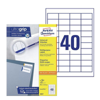Avery etich.bianche 48 5x25 4 - 100 ff ETICH.BIANCHE 48 5X25 4 - 100 FF Materiale di consumo Informatica