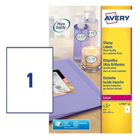 Avery etichette bianche lucide da 209x295 singolo x laser color 40f L7767-40 Materiale di consumo Informatica