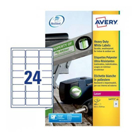 Avery Etichette in poliestere bianco - per stampanti Laser - 63, 5 x 33, 9 mm Materiale di consumo Informatica