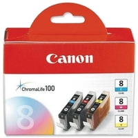 Canon cli-8 cmy pack da 3 serbatoi c/m/y bj blister CLI-8 CMY Materiale di consumo Informatica