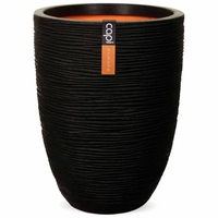 Capi vaso nature rib elegante basso 46x58 cm nero kblr783 Arredo giardino Brico giardino animali