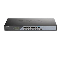 D-link 18-port 10/100 unmanaged long range poe surveilla DSS-100E-18P Networking Informatica