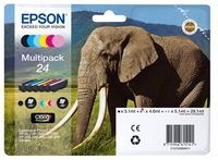 Epson elefante 24 multipack 6pz b/c consumer mpg s1 C13T24284021 Materiale di consumo Informatica