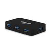 Hamlet hub 4 porte usb 3.0 con alimentatore esterno 10w XHUB430BKPW Networking Informatica