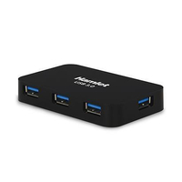 Hamlet hub 4 porte usb 3.0 con alimentatore esterno 10w XHUB430BKPW Networking Informatica