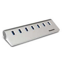 Hamlet hub 7 porte usb 3.0 metallo silver *+ XUSB370MS Networking Informatica