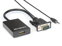 Hamlet vga m to hdmi f con audio jack 3, 5mm adattatore vga m to hdmi f jack 3, 5mm VGA M to HDMI F con audio Jack 3, 5mm Cavi - accessori vari Informatica