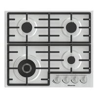 Hisense gm663xb piano gas 4f wok 60cm inox Incasso Elettrodomestici
