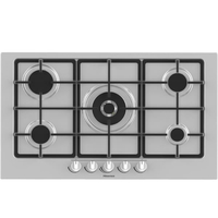 Hisense gm973xf piano a gas 90 cm colore inox 5 zone griglie in ghisa GM973XF Incasso Elettrodomestici