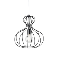 Ideal lux ampolla-1 sp1 nero lampada a sospensione d 350 x h min 630 / max 1200 mm Luci & illuminazione Casa & cucina