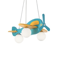 Ideal lux avion sp3 azzurro lampada a sospensione l 495 x h min 480 / max 1120 x p 510 mm Luci & illuminazione Casa & cucina