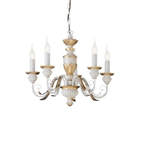 Ideal lux firenze sp5 bianco lampada a sospensione d 550 x h min 660 / max 1050 mm Luci & illuminazione Casa & cucina