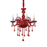 Ideal lux giudecca sp6 rosso lampada a sospensione d 580 x h min 900 / max 1350 mm Luci & illuminazione Casa & cucina