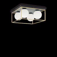 Ideal lux lingotto pl4 ottone lampada da soffitto l 455 x h 215 x p 455 mm Luci & illuminazione Casa & cucina