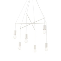 Ideal lux pop sp6 bianco lampada a sospensione d 540 x h min 1000 / max 1820 mm Luci & illuminazione Casa & cucina