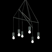 Ideal lux pop sp6 nero lampada a sospensione d 540 x h min 1000 / max 1820 mm Luci & illuminazione Casa & cucina