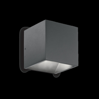 Ideal lux rubik ap antracite 4000k lampada da parete l 100 x h 100 x p 100 mm Luci & illuminazione Casa & cucina