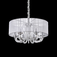 Ideal lux swan sp6 argento lampada a sospensione d 690 x h min 580 / max 1300 mm Luci & illuminazione Casa & cucina