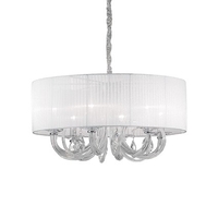 Ideal lux swan sp6 bianco lampada a sospensione d 690 x h min 590 / max 1300 mm Luci & illuminazione Casa & cucina