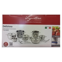 Lagostina batteria pentole lagostina 010730600016 deliziosa acciaio lucido Casalinghi cucina Casa & cucina