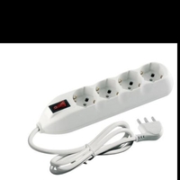 legrand Multipresa 4 Prese F. Tedesche e Bipasso 10/16A, inter.Lum.Presa M. 16A Bianco