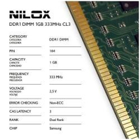 Nilox nxd1333s1c3 ram ddr1 dimm 1gb 333mhz cl3 NXD1333S1C3