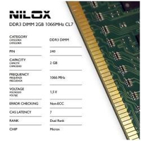Nilox nxd21066m1c7 ram ddr3 dimm 2gb 1066mhz cl7 NXD21066M1C7
