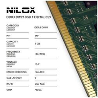 Nilox nxd81333m1c9 ram ddr3 dimm 8gb 1333mhz cl9