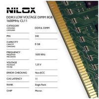 Nilox nxd8l1600m1c11 ram ddr3l dimm 8gb 1600mhz cl11 Componenti Informatica