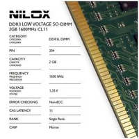 Nilox nxs2l1600m1c11 ram ddr3l so-dimm 2gb 1600mhz cl11 Componenti Informatica